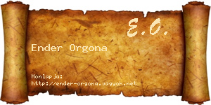 Ender Orgona névjegykártya